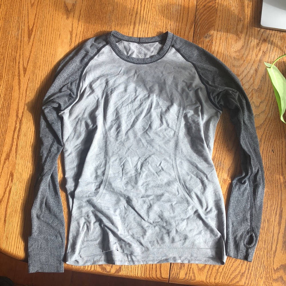 Lululemon (feels like size 8) grey running long sleeve